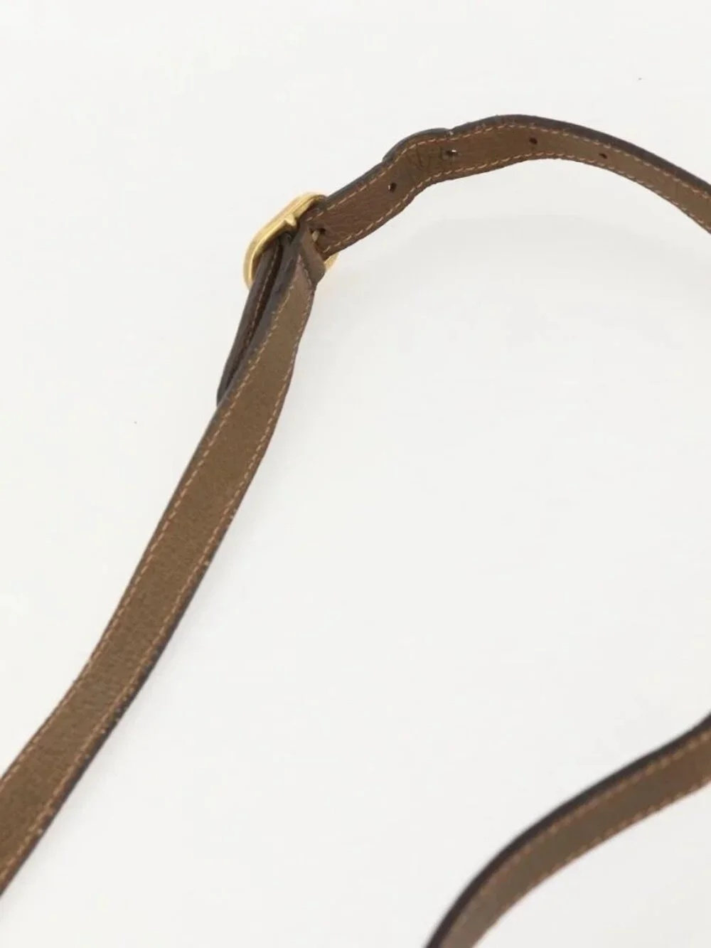 GUCCI GG Supreme Web Sherry Line Shoulder Bag PVC Beige Gold Auth 175956